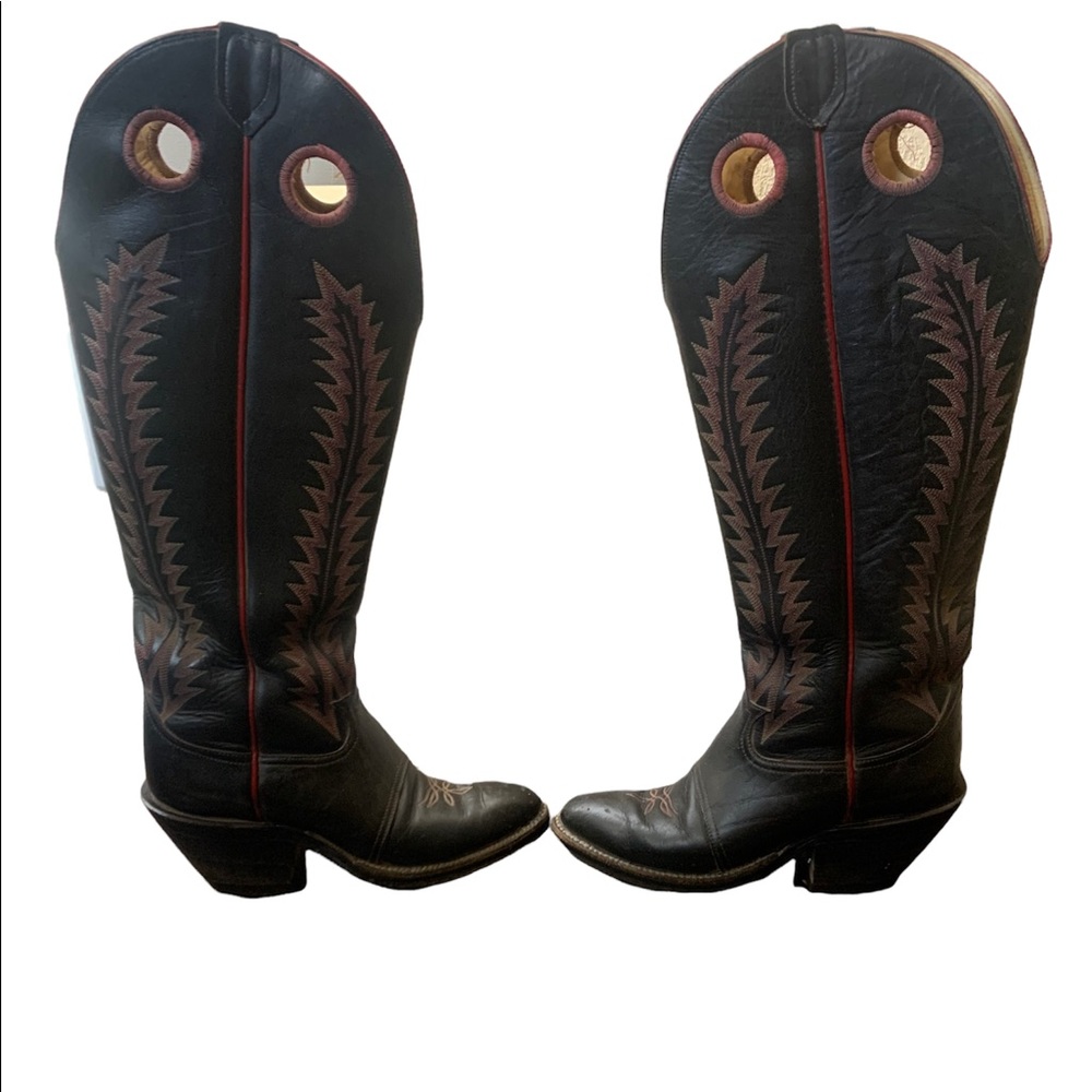 Vintage Tony Lama Tall Leather Cowboy Boots Size 6